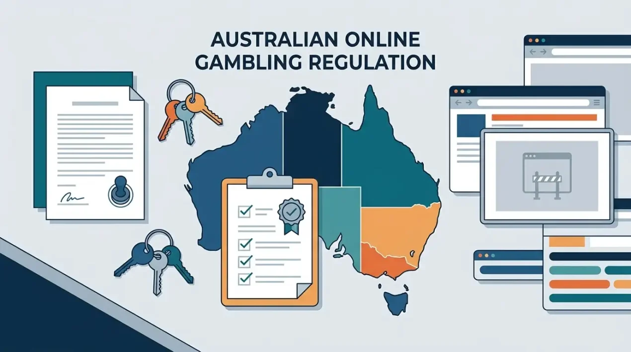Illustration representing Australian online gambling regulation